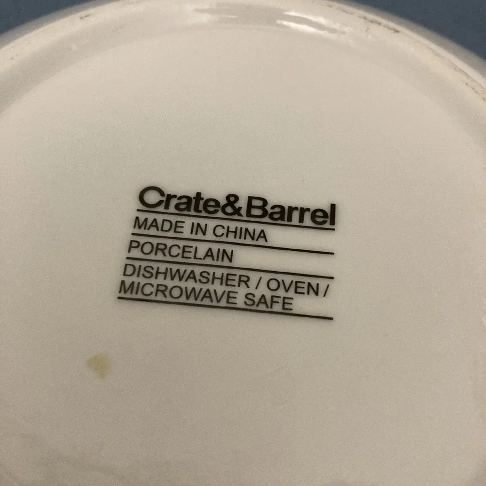 Crate & Barrel White Porcelain 9